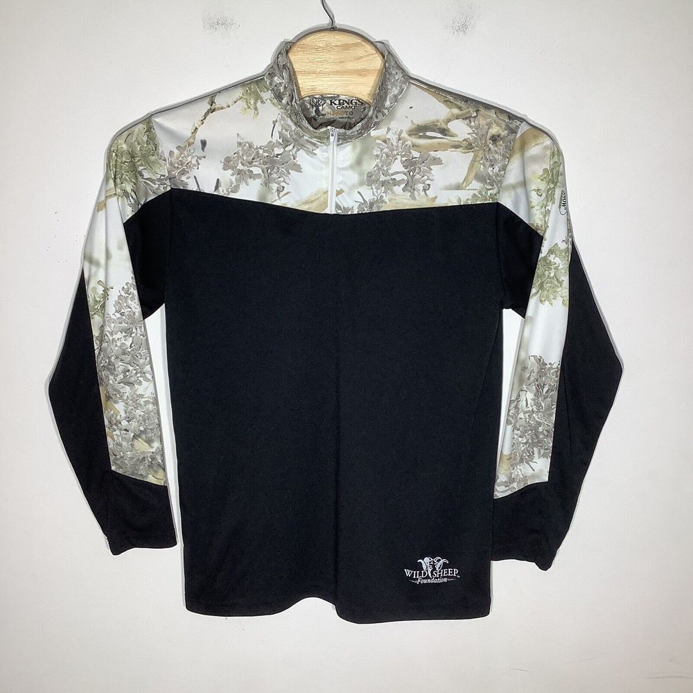 Kings Camo Mens Long Sleeve‎ 1/4 Zip Pullover Size Large